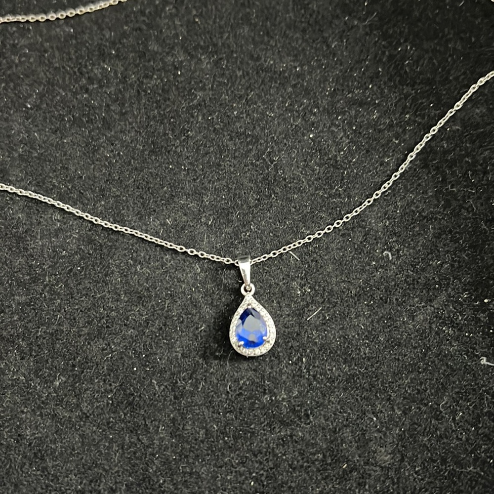 Blue Gemstone Sterling Silver Necklace